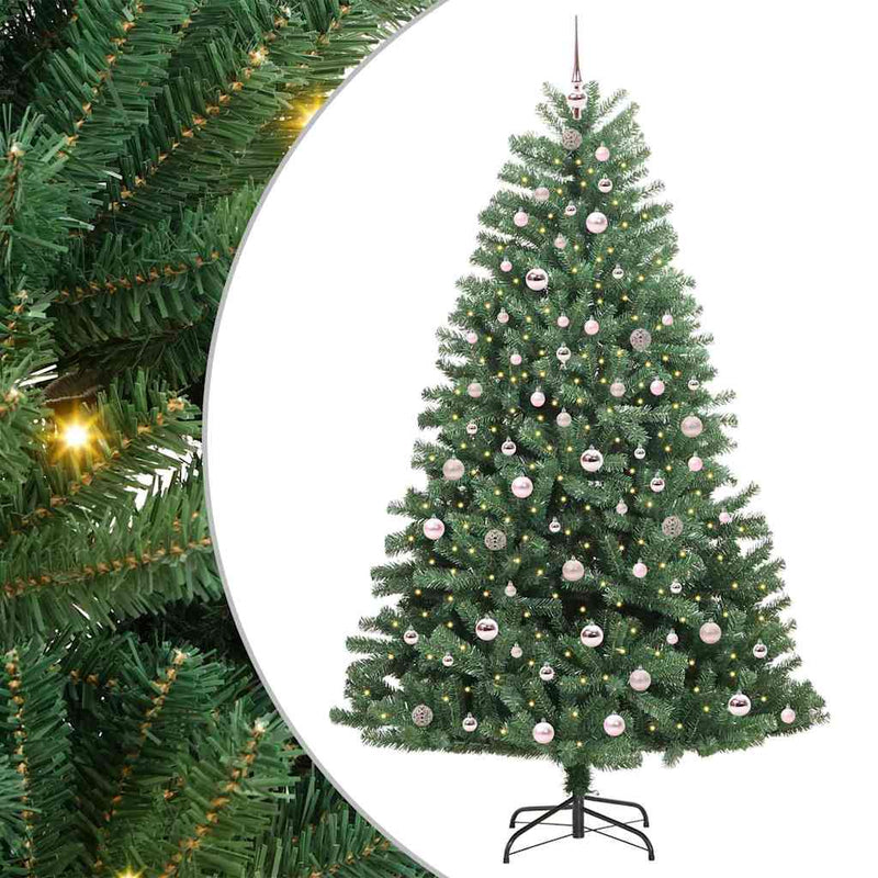 Afbeelding laden in galerijviewer, Vidaxl kunstmatige inklapbare kerstboom groen 210 cm pvc en metaal