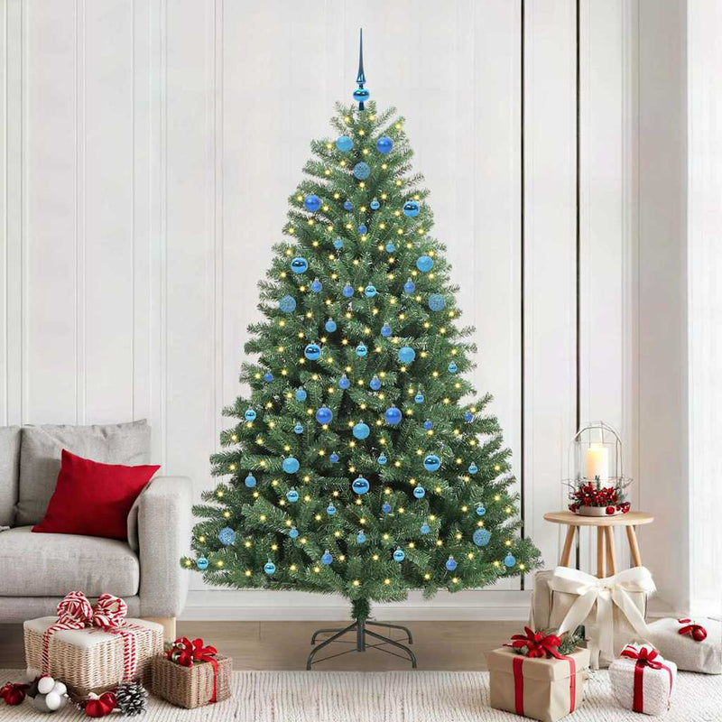 ギャラリービューアに画像をロードする, Vidaxl kunstmatige inklapbare kerstboom groen 210 cm pvc en metaal