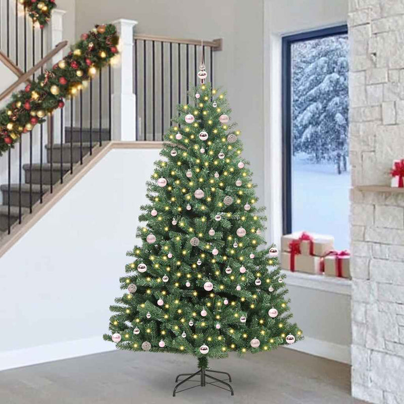 Afbeelding laden in galerijviewer, Vidaxl kunstmatige inklapbare kerstboom groen 240 cm pvc en metaal