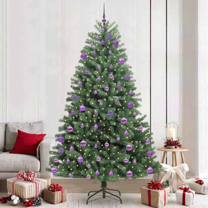 ギャラリービューアに画像をロードする, Vidaxl kunstmatige inklapbare kerstboom groen 240 cm pvc en metaal
