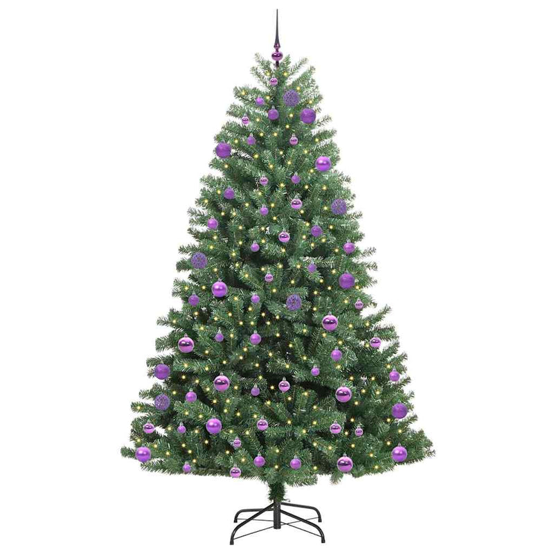 ギャラリービューアに画像をロードする, Vidaxl kunstmatige inklapbare kerstboom groen 240 cm pvc en metaal