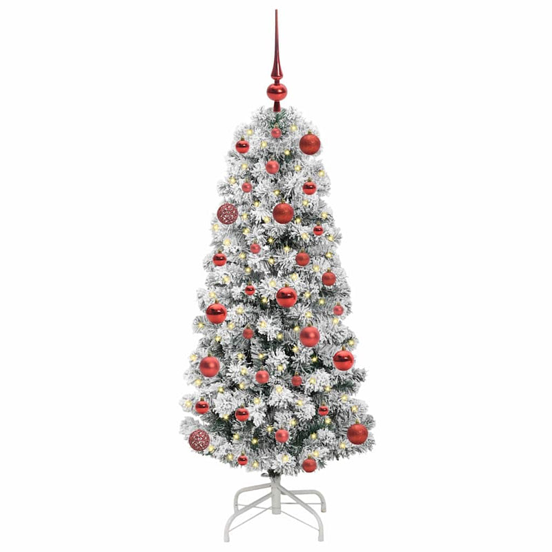 Afbeelding laden in galerijviewer, Vidaxl kunstmatige inklapbare kerstboom groen en wit 120 cm