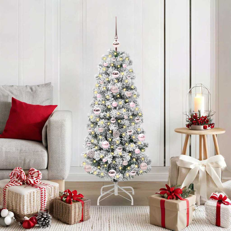 Afbeelding laden in galerijviewer, Vidaxl kunstmatige inklapbare kerstboom groen en wit 120 cm