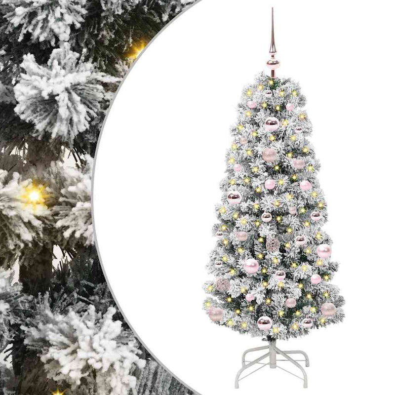 Afbeelding laden in galerijviewer, Vidaxl kunstmatige inklapbare kerstboom groen en wit 120 cm