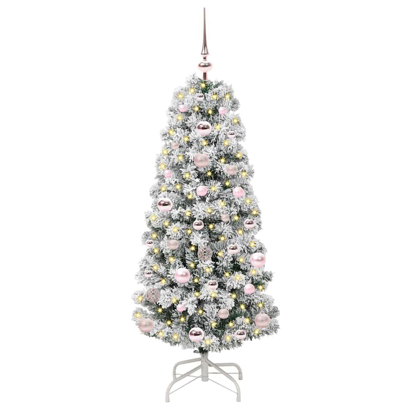 Afbeelding laden in galerijviewer, Vidaxl kunstmatige inklapbare kerstboom groen en wit 120 cm