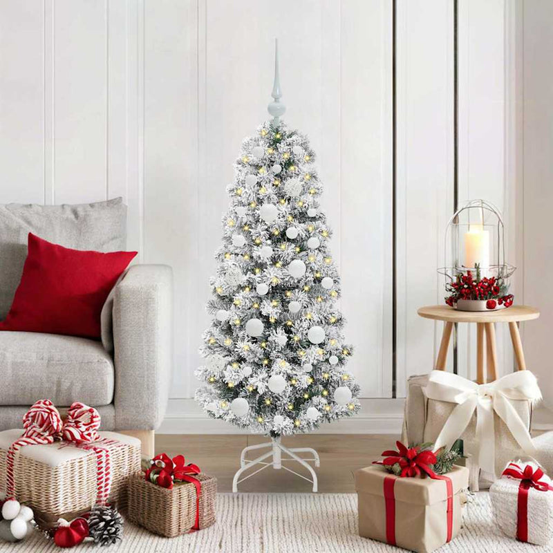 Afbeelding laden in galerijviewer, Vidaxl kunstmatige inklapbare kerstboom groen en wit 120 cm