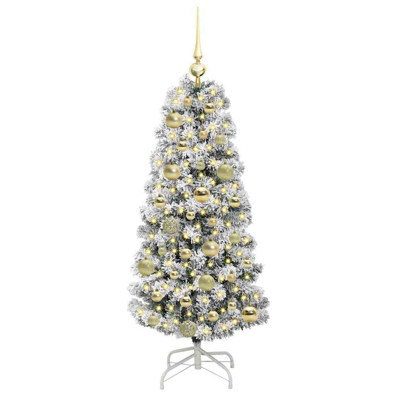 Afbeelding laden in galerijviewer, Vidaxl kunstmatige inklapbare kerstboom groen en wit 120 cm