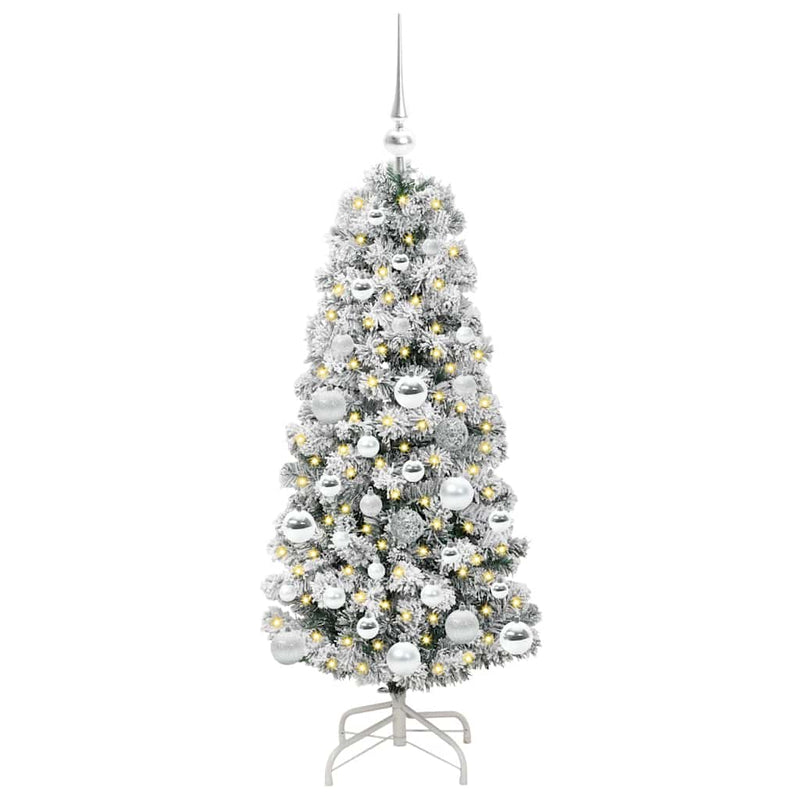 Afbeelding laden in galerijviewer, Vidaxl kunstmatige inklapbare kerstboom groen en wit 120 cm