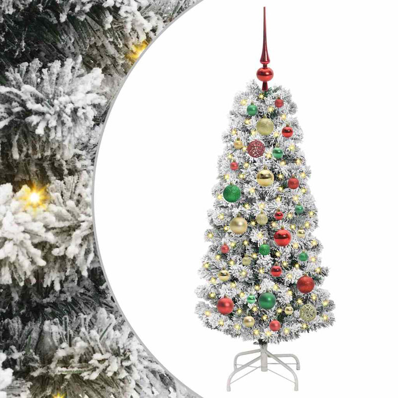 Afbeelding laden in galerijviewer, Vidaxl kunstmatige inklapbare kerstboom groen en wit 120 cm