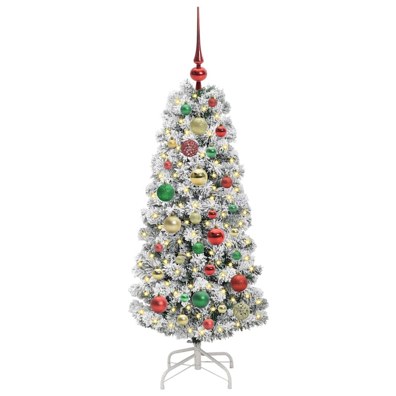 Afbeelding laden in galerijviewer, Vidaxl kunstmatige inklapbare kerstboom groen en wit 120 cm
