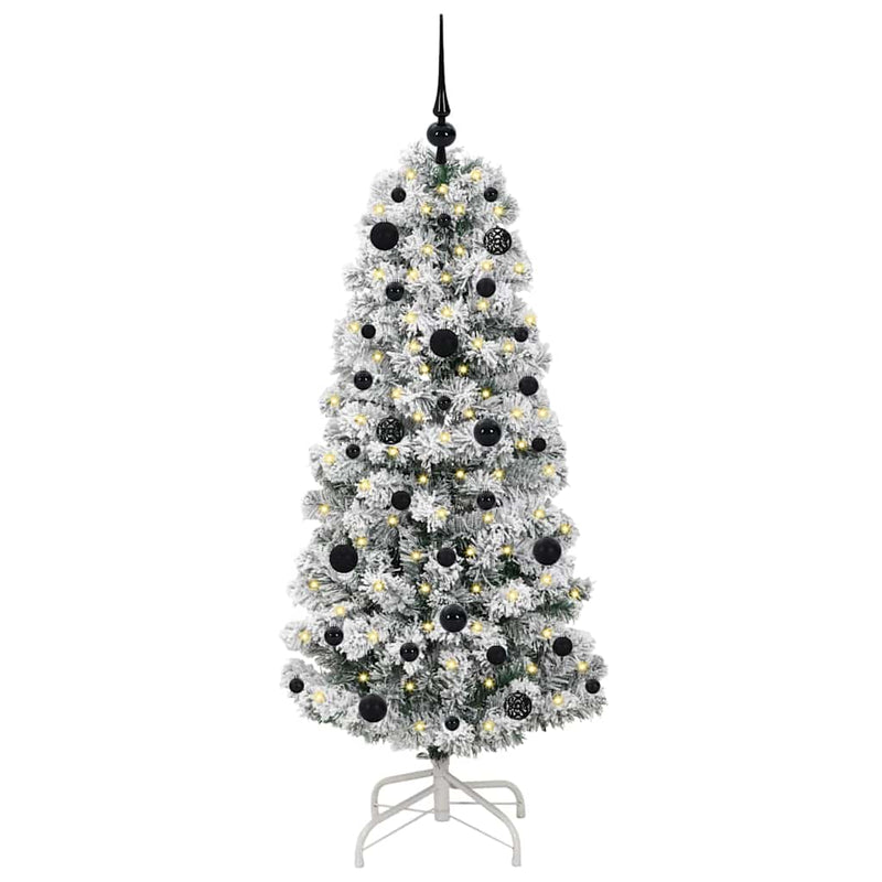 Afbeelding laden in galerijviewer, Vidaxl kunstmatige inklapbare kerstboom groen en wit 150 cm