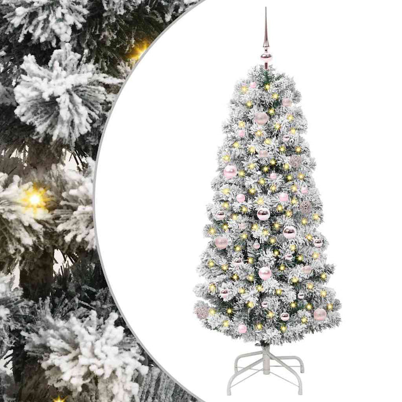 Afbeelding laden in galerijviewer, Vidaxl kunstmatige inklapbare kerstboom groen en wit 150 cm