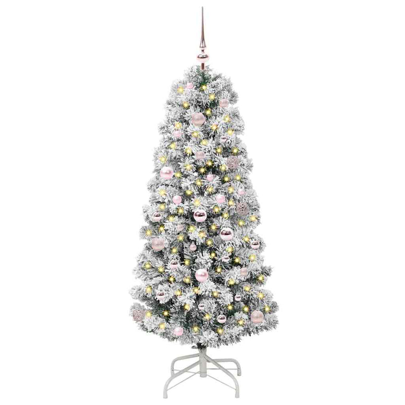 Afbeelding laden in galerijviewer, Vidaxl kunstmatige inklapbare kerstboom groen en wit 150 cm