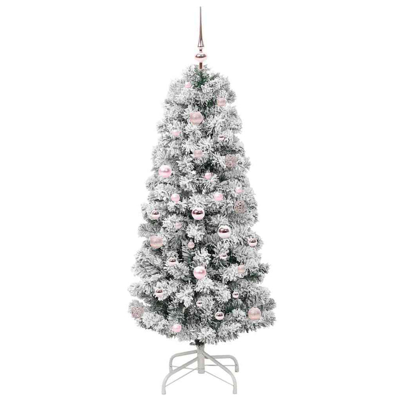 Afbeelding laden in galerijviewer, Vidaxl kunstmatige inklapbare kerstboom groen en wit 150 cm
