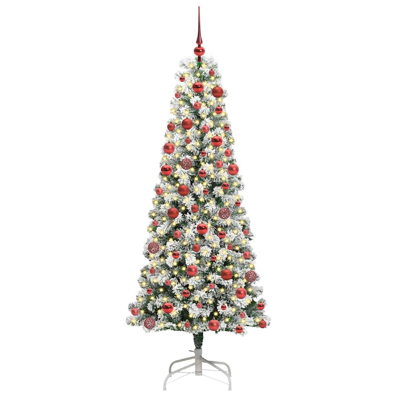 Afbeelding laden in galerijviewer, Vidaxl kunstmatige inklapbare kerstboom groen en wit 180 cm