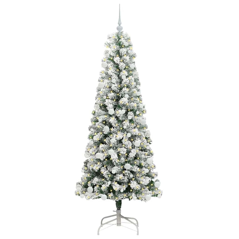 Afbeelding laden in galerijviewer, Vidaxl kunstmatige inklapbare kerstboom groen en wit 180 cm