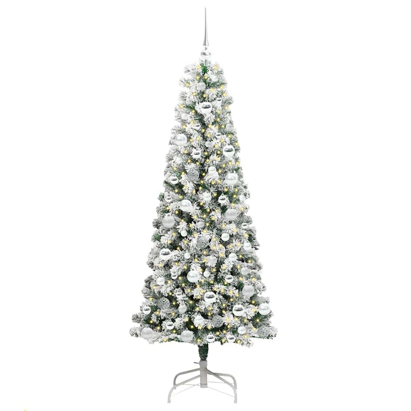 Afbeelding laden in galerijviewer, Vidaxl kunstmatige inklapbare kerstboom groen en wit 180 cm