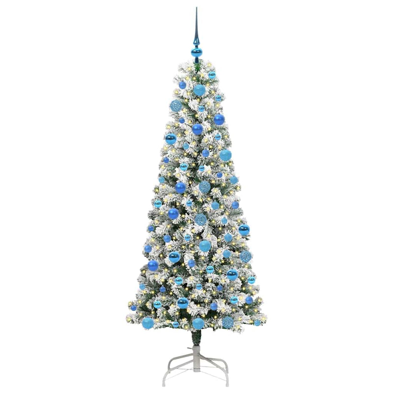 Afbeelding laden in galerijviewer, Vidaxl kunstmatige inklapbare kerstboom groen en wit 180 cm