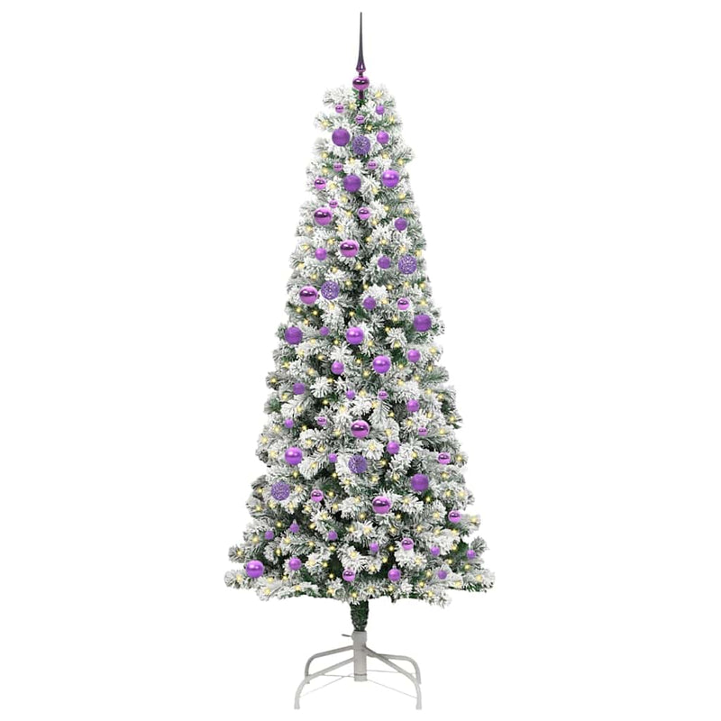Afbeelding laden in galerijviewer, Vidaxl kunstmatige inklapbare kerstboom groen en wit 210 cm