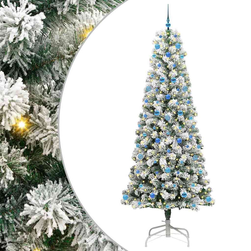 Afbeelding laden in galerijviewer, Vidaxl kunstmatige inklapbare kerstboom groen en wit 240 cm