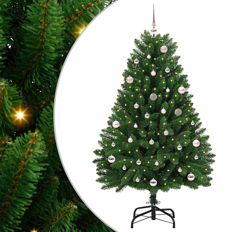 ギャラリービューアに画像をロードする, Vidaxl kunstkerstboom met 150 led groen 150 cm pvc en metaal