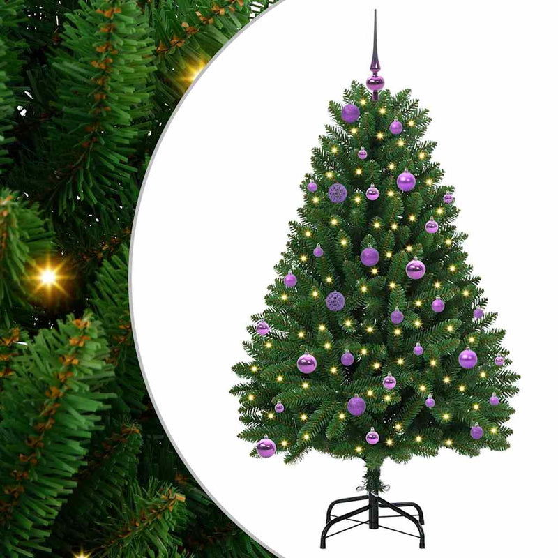 ギャラリービューアに画像をロードする, Vidaxl kunstkerstboom met 150 led groen 150 cm pvc en metaal