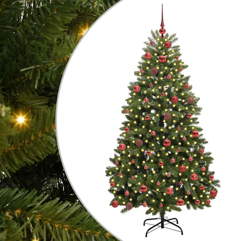 ギャラリービューアに画像をロードする, Vidaxl kunstkerstboom met 300 led groen 180 cm pvc en metaal