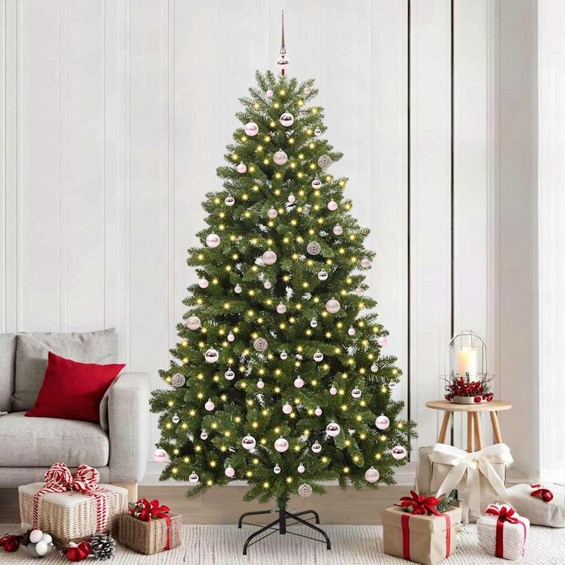 Afbeelding laden in galerijviewer, Vidaxl kunstkerstboom met 300 led groen 240 cm pvc en metaal