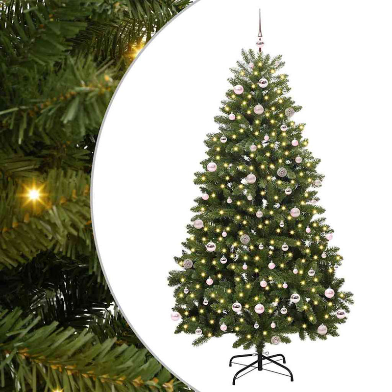 Afbeelding laden in galerijviewer, Vidaxl kunstkerstboom met 300 led groen 240 cm pvc en metaal