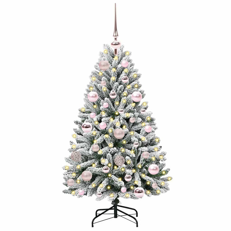 ギャラリービューアに画像をロードする, Vidaxl kunstkerstboom met 150 led groen en wit 120 cm pvc en metaal