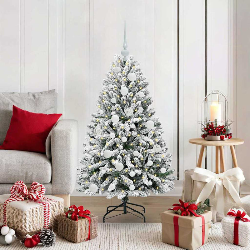 ギャラリービューアに画像をロードする, Vidaxl kunstkerstboom met 150 led groen en wit 120 cm pvc en metaal