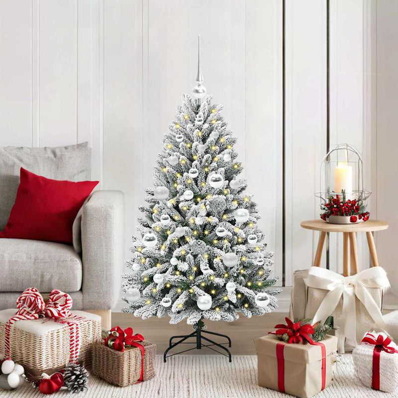 ギャラリービューアに画像をロードする, Vidaxl kunstkerstboom met 150 led groen en wit 120 cm pvc en metaal