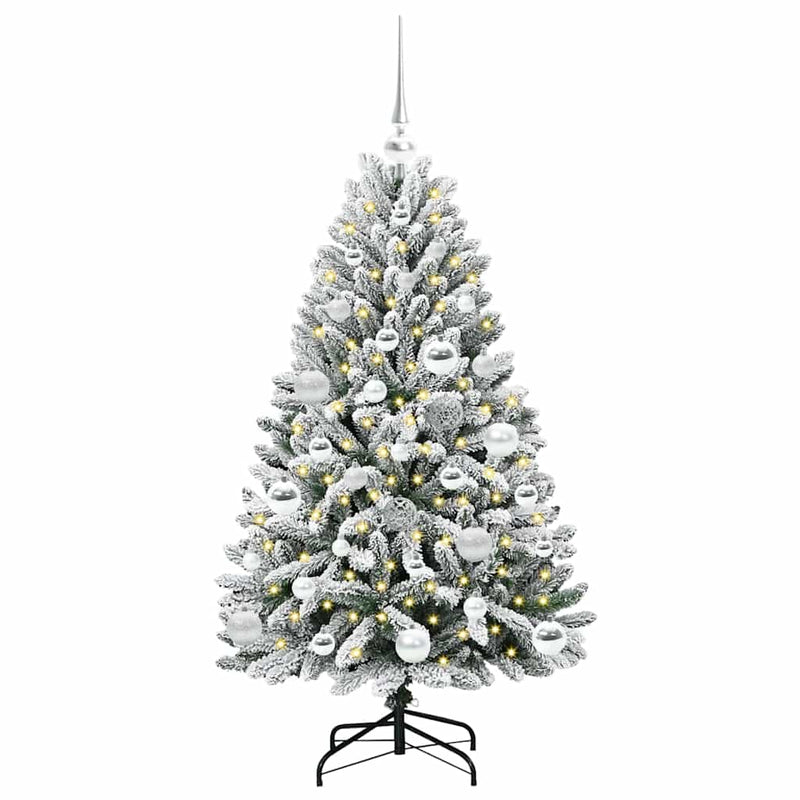 ギャラリービューアに画像をロードする, Vidaxl kunstkerstboom met 150 led groen en wit 120 cm pvc en metaal