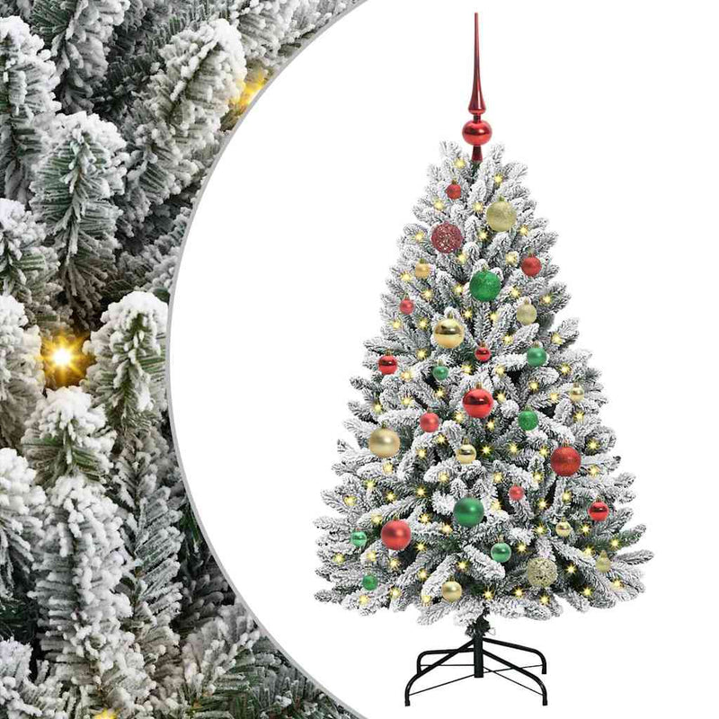 ギャラリービューアに画像をロードする, Vidaxl kunstkerstboom met 150 led groen en wit 120 cm pvc en metaal