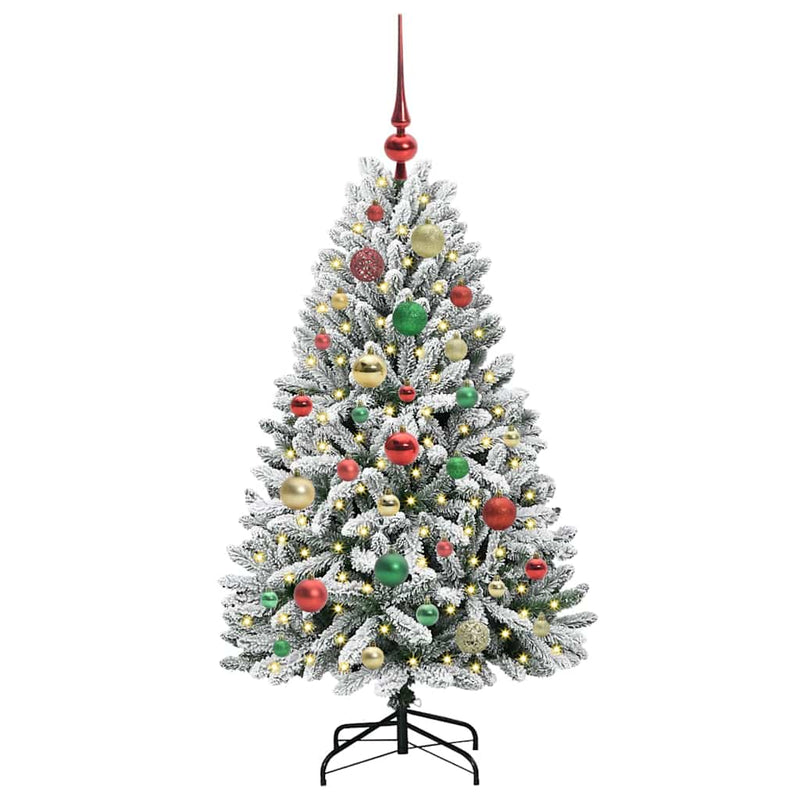 ギャラリービューアに画像をロードする, Vidaxl kunstkerstboom met 150 led groen en wit 120 cm pvc en metaal