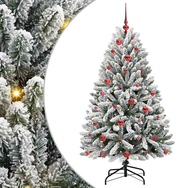 ギャラリービューアに画像をロードする, Vidaxl kunstkerstboom met 150 led groen en wit 150 cm pvc en metaal