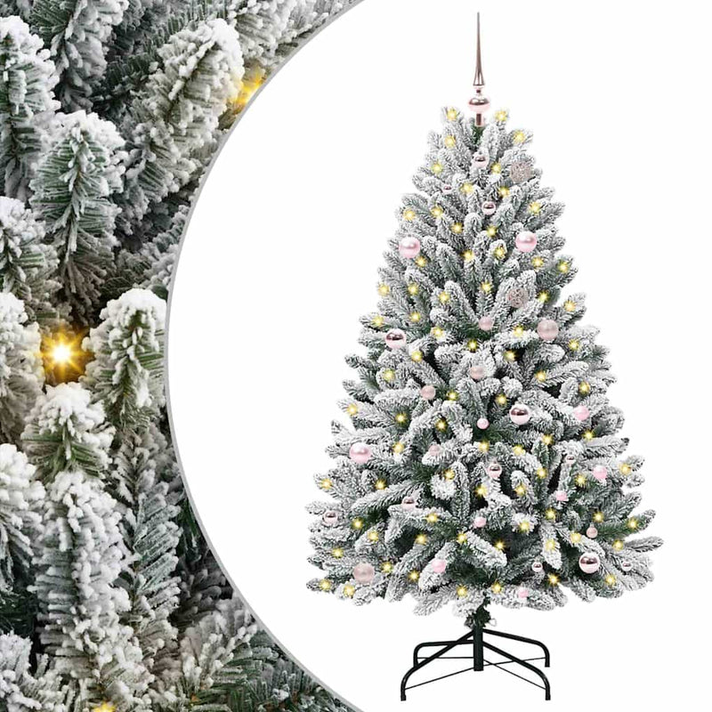 ギャラリービューアに画像をロードする, Vidaxl kunstkerstboom met 150 led groen en wit 150 cm pvc en metaal