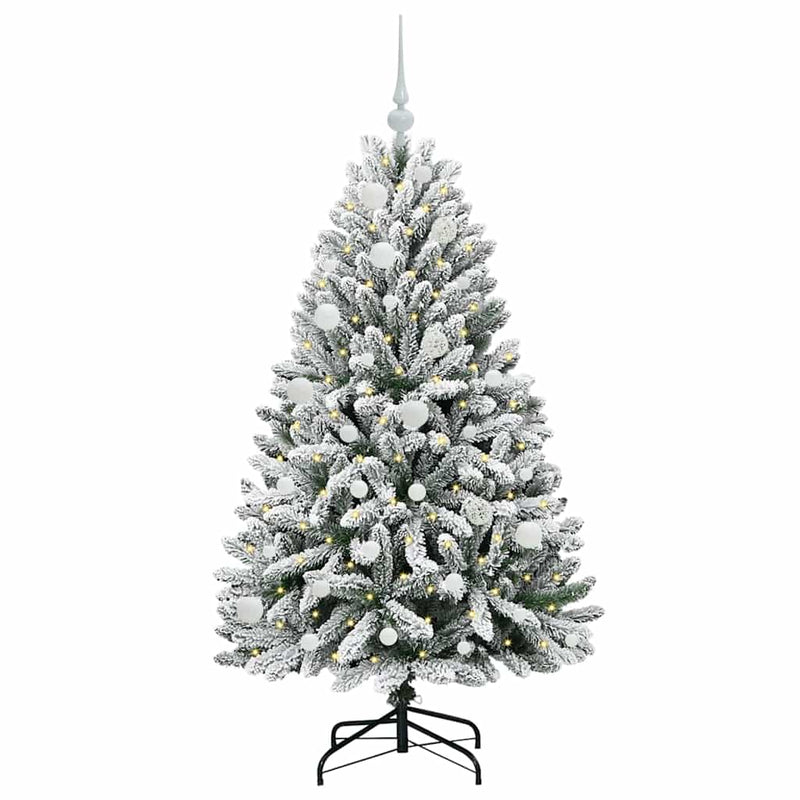 ギャラリービューアに画像をロードする, Vidaxl kunstkerstboom met 150 led groen en wit 150 cm pvc en metaal