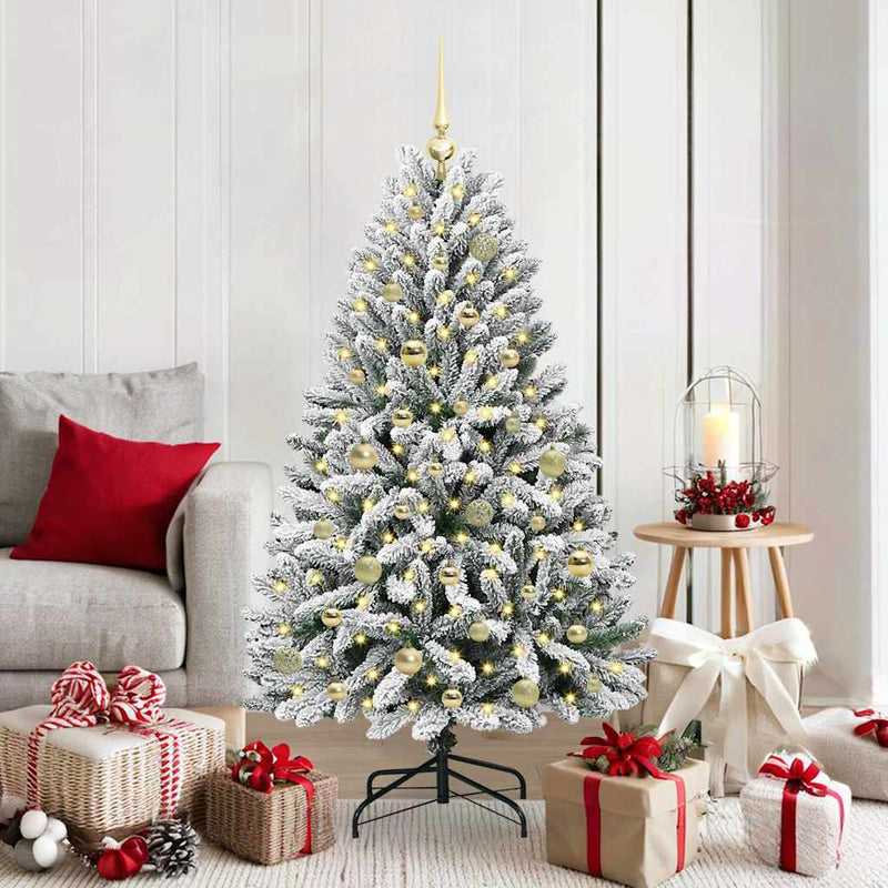 ギャラリービューアに画像をロードする, Vidaxl kunstkerstboom met 150 led groen en wit 150 cm pvc en metaal