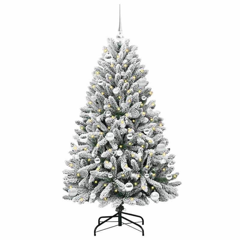 ギャラリービューアに画像をロードする, Vidaxl kunstkerstboom met 150 led groen en wit 150 cm pvc en metaal
