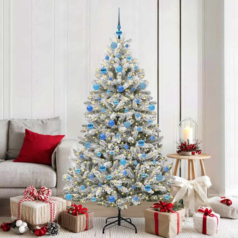 Chargez l'image dans la visionneuse de la galerie, Vidaxl kunstkerstboom met 300 led groen en wit 180 cm pvc en metaal