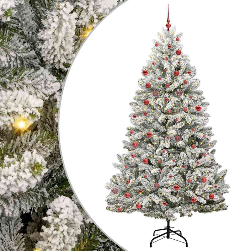 Chargez l'image dans la visionneuse de la galerie, Vidaxl kunstkerstboom met 300 led groen en wit 210 cm pvc en metaal