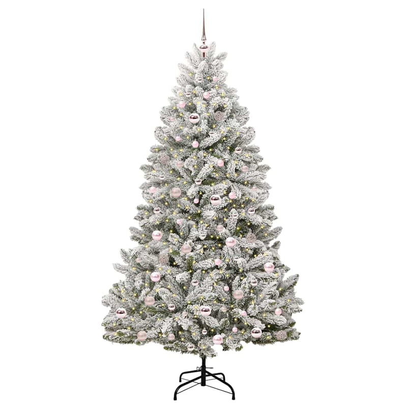 Chargez l'image dans la visionneuse de la galerie, Vidaxl kunstkerstboom met 300 led groen en wit 210 cm pvc en metaal