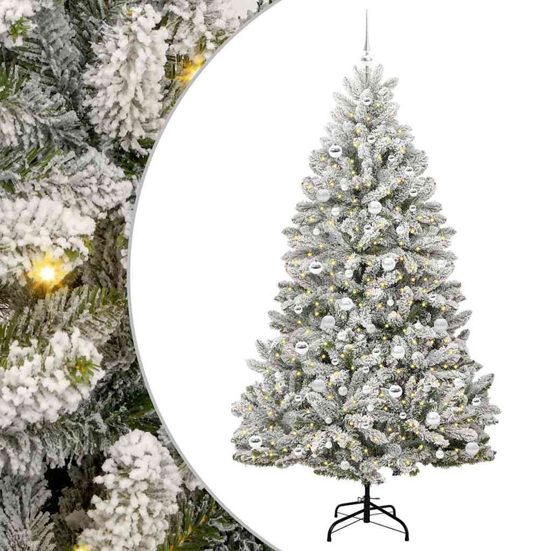 Chargez l'image dans la visionneuse de la galerie, Vidaxl kunstkerstboom met 300 led groen en wit 210 cm pvc en metaal