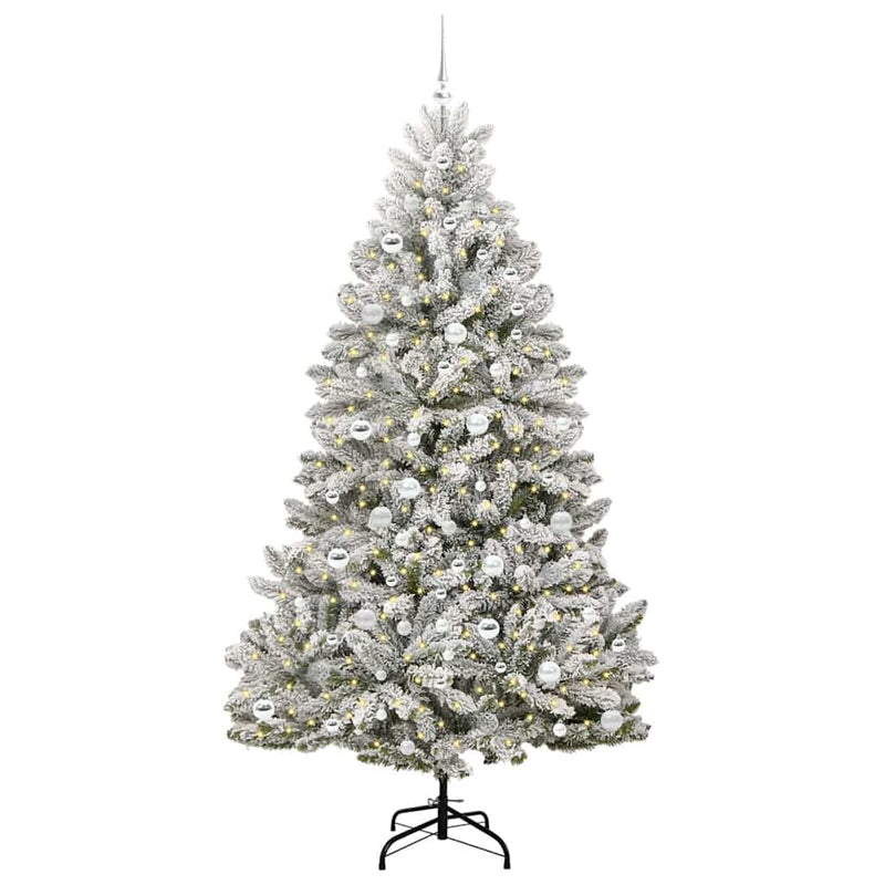 Chargez l'image dans la visionneuse de la galerie, Vidaxl kunstkerstboom met 300 led groen en wit 210 cm pvc en metaal