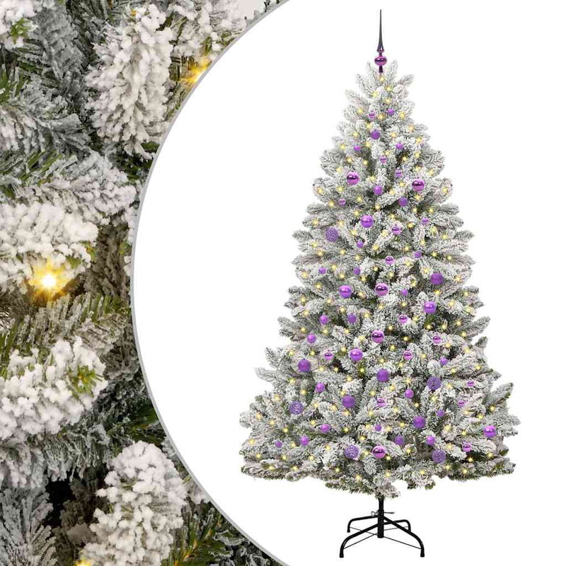 Chargez l'image dans la visionneuse de la galerie, Vidaxl kunstkerstboom met 300 led groen en wit 210 cm pvc en metaal