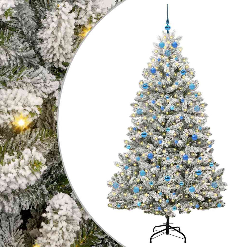 Chargez l'image dans la visionneuse de la galerie, Vidaxl kunstkerstboom met 300 led groen en wit 210 cm pvc en metaal