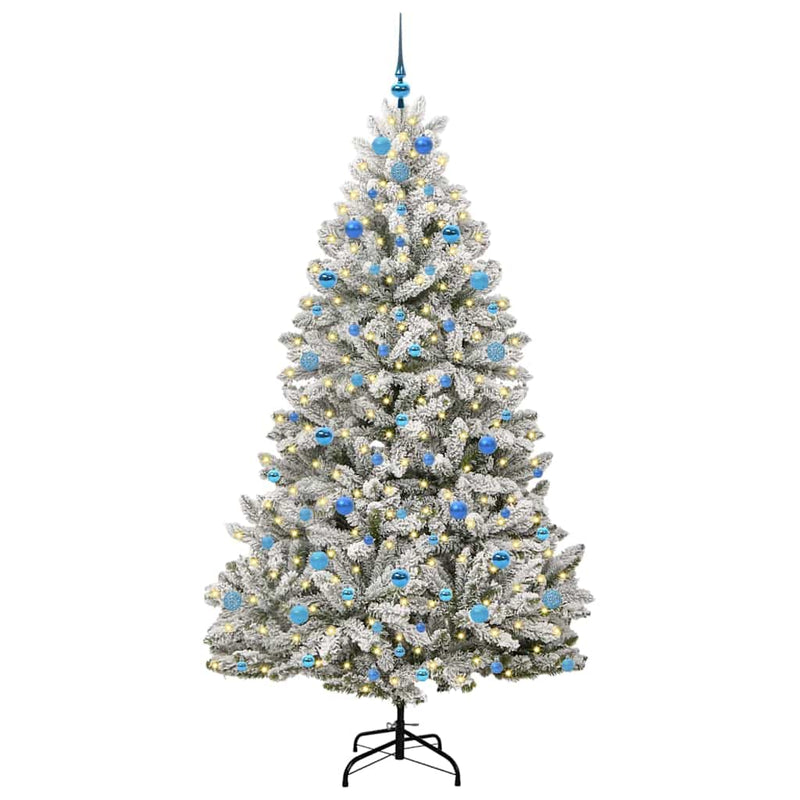 Chargez l'image dans la visionneuse de la galerie, Vidaxl kunstkerstboom met 300 led groen en wit 210 cm pvc en metaal
