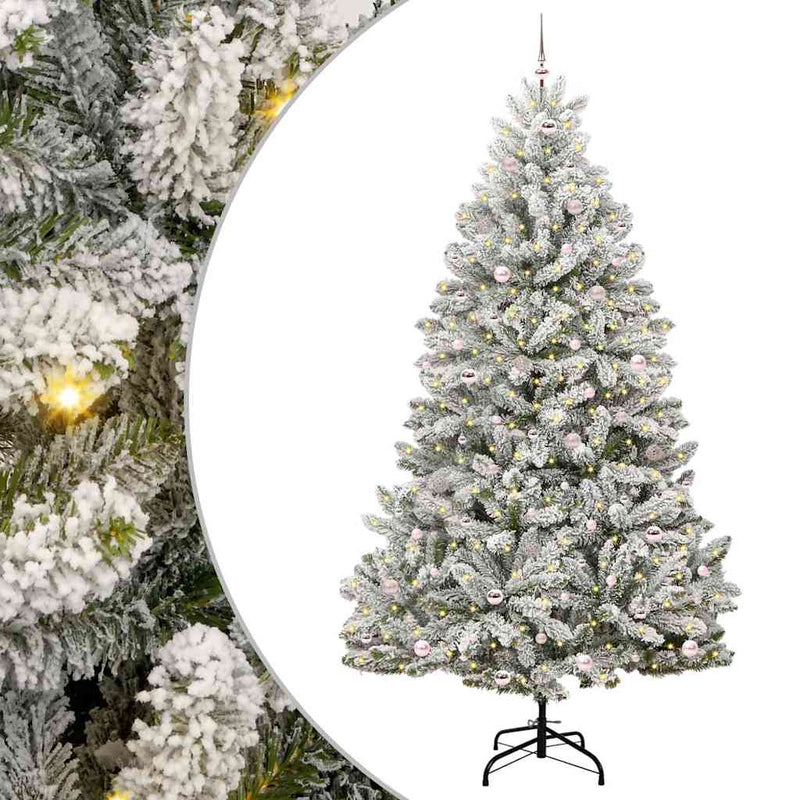 Chargez l'image dans la visionneuse de la galerie, Vidaxl kunstkerstboom met 300 led groen en wit 270 cm pvc en metaal