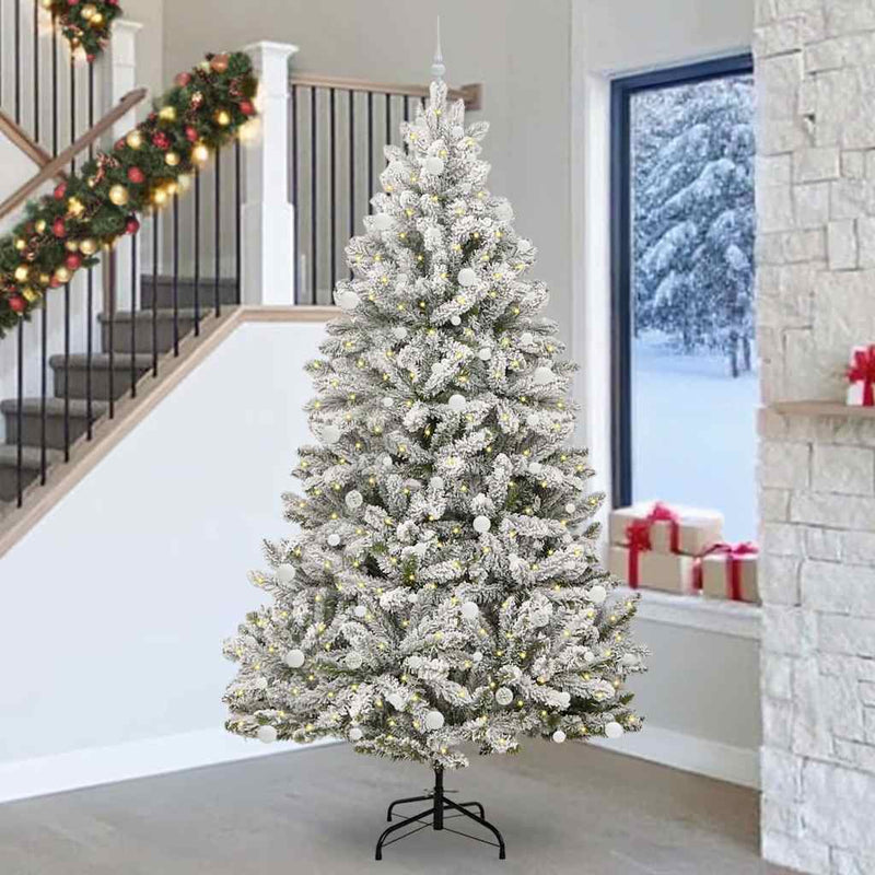 Chargez l'image dans la visionneuse de la galerie, Vidaxl kunstkerstboom met 300 led groen en wit 270 cm pvc en metaal